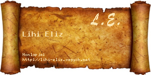 Lihi Eliz névjegykártya